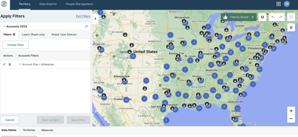 Ascent Cloud Summer Release - Territory Planner Filters